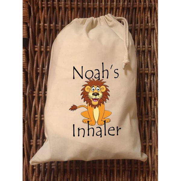 Personalised Inhaler Bag - Noah Lion Design
